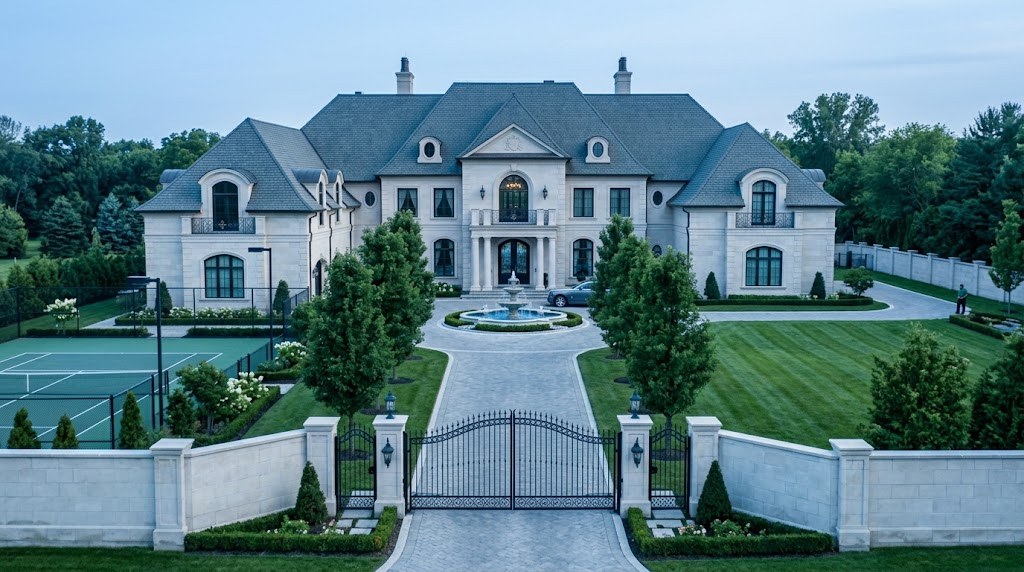 Luxury residence behind a gated driveway