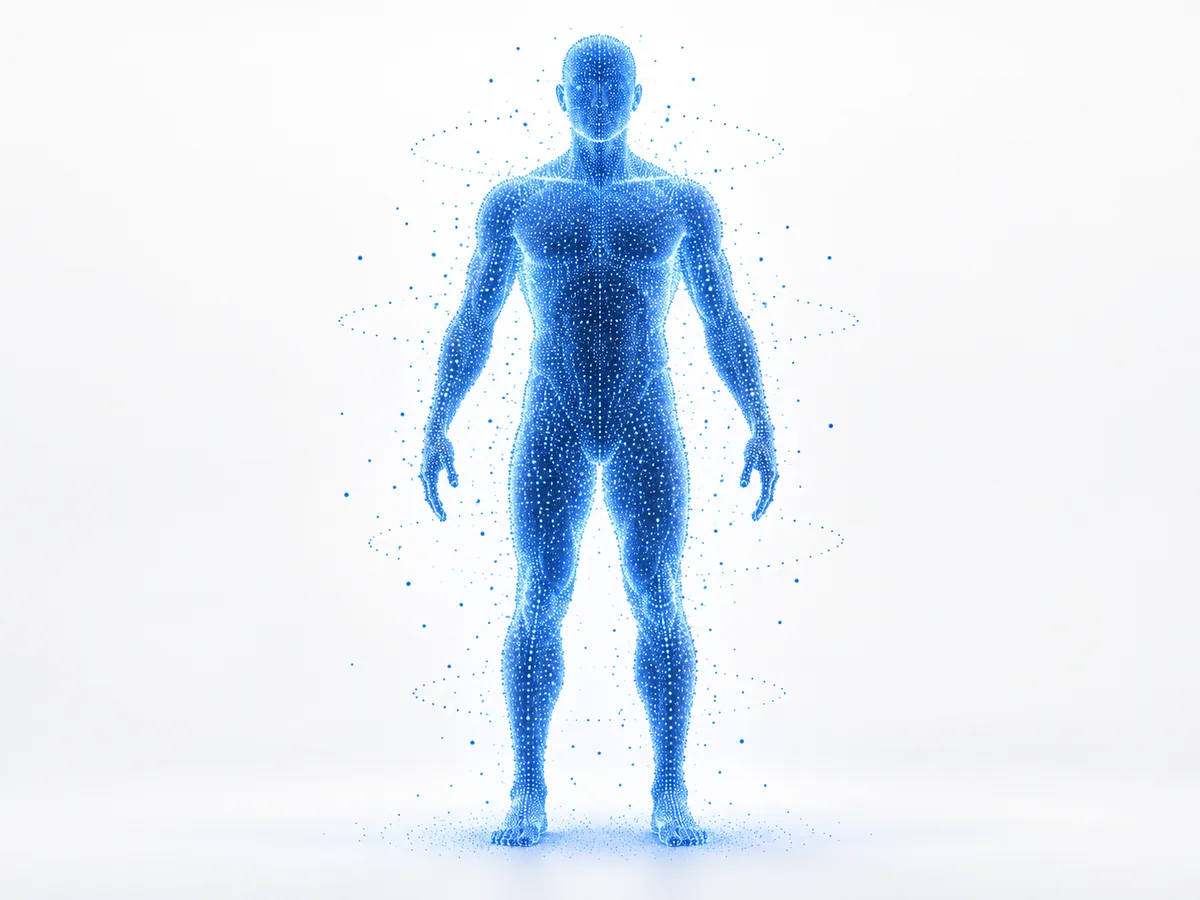 A 3D point-cloud representation of a person